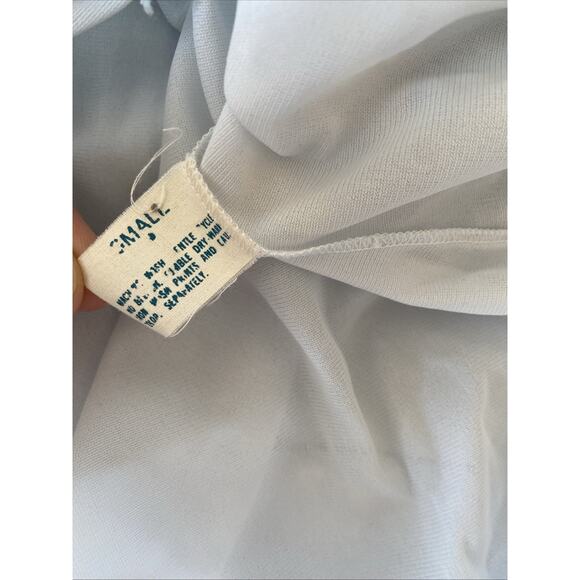 VINTAGE Lorraine Light Blue Lace Chemise Robe Sheer Size S Button 1960s MCM - Picture 8 of 12